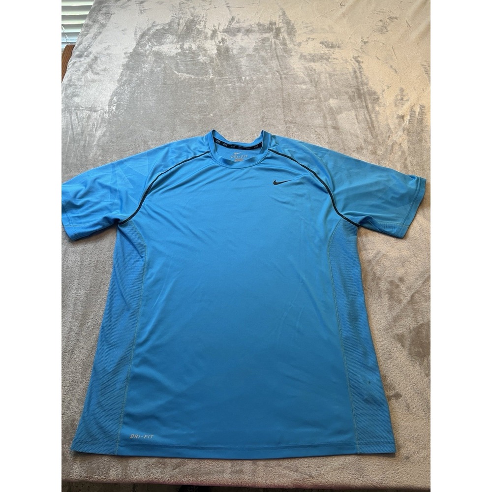 Nike Mens Shirt XL Blue Short Sleeve Performance Training Dri Fit